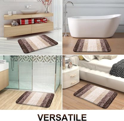 OLANLY Large Bathroom Rug Mat - Extra Soft Microfiber, Quick-Dry, Machine Washable | 50x30, Brown