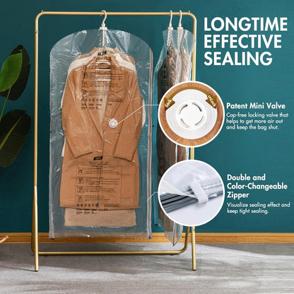 TAILI Vacuum Sealer Bags - Space-Saving Storage for Clothing & Travel | Jumbo Clear 6-Pack
