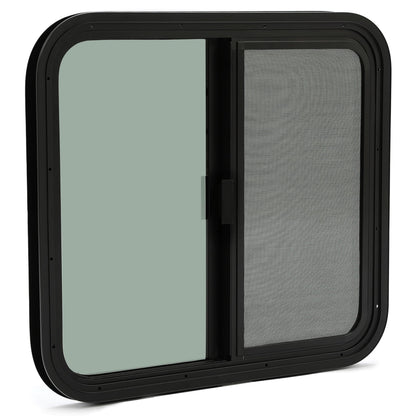 KUAFU RV Side Window Replacement, Teardrop Horizontal Slide, 24inx22in, Tinted Glass, Model GO-3648