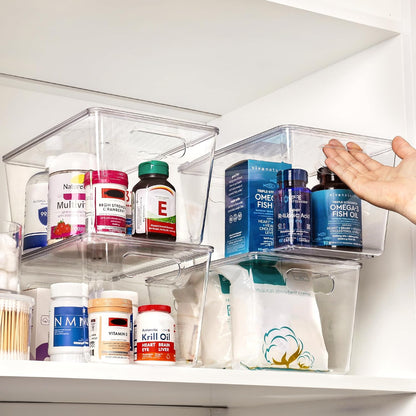 Vtopmart Clear Stackable Storage Bins - 6 Pack Large Plastic Containers with Lids for Pantry & Closet Organization
