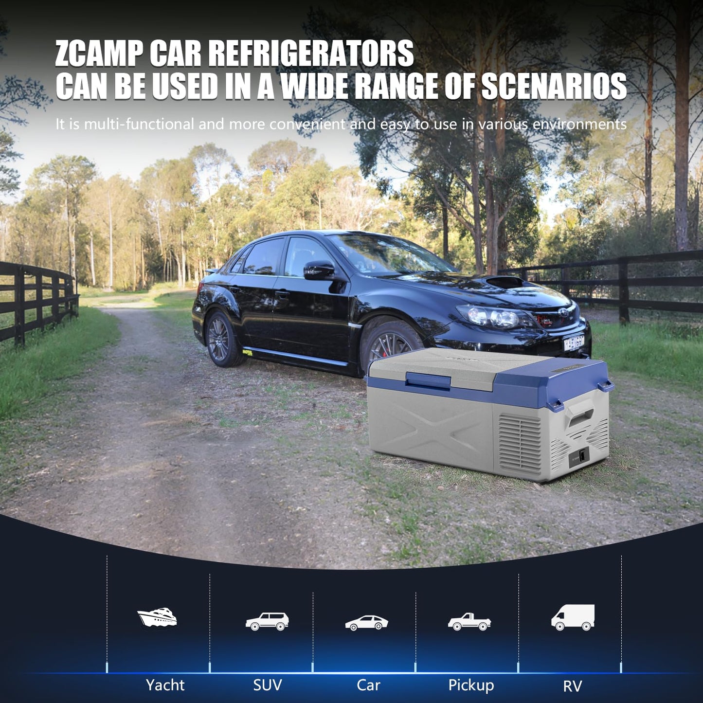zcamp X15 12 Volt Refrigerator,Mini Portable Freezer,16 Quart(15.6L) Electric Cooler,12V Car Fridge,12/24V DC 100-240V AC for Ourdoor, Camping, Travel, Truck,RV, Boat -4℉~68℉