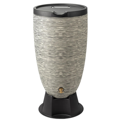 RTS Home Accents 50-Gallon Newport Rain Barrel with Stand and Removable Lid, Slate Color