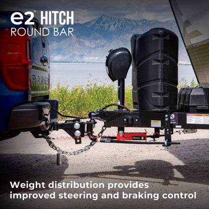 Fastway e2 2-Point Sway Control Round Bar Hitch, 94-00-0800, 8,000 Lbs Trailer Weight Rating, 800 Lbs Tongue Weight Rating, Weight Distribution Kit Includes Standard Hitch Shank, Ball NOT Included