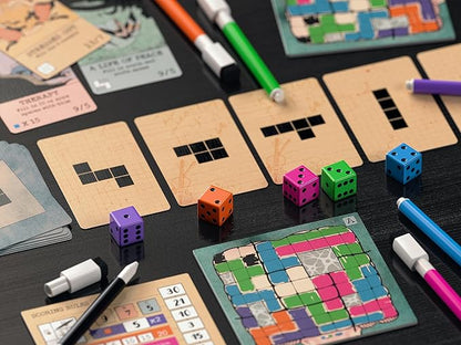 Mind Space Board Game - Polyomino Roll &amp Write - 1 to 5 Players - 30 Minute Play Time (Mind Space Base Game)
