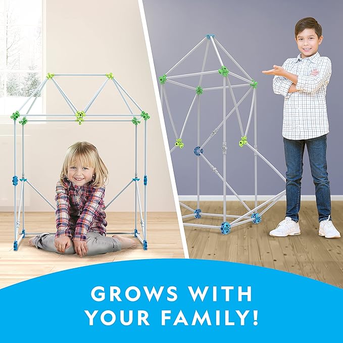 NATIONAL GEOGRAPHIC Kids Fort Building Kit - 70-Piece Indoor Fort Builder - Creative Play STEM Building Toy Building Kit for Kids 6-10 Blanket Fort Kit