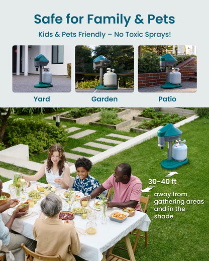 OWLTRA MT2410 Outdoor Super Effective Mosquito Trap, Quiet, Odorless, All-Weather Insect Control with CO2 Release for Mosquitoes, No-See-Ums, Flies & Midges, Easy Setup & Maintenance, Dark Green