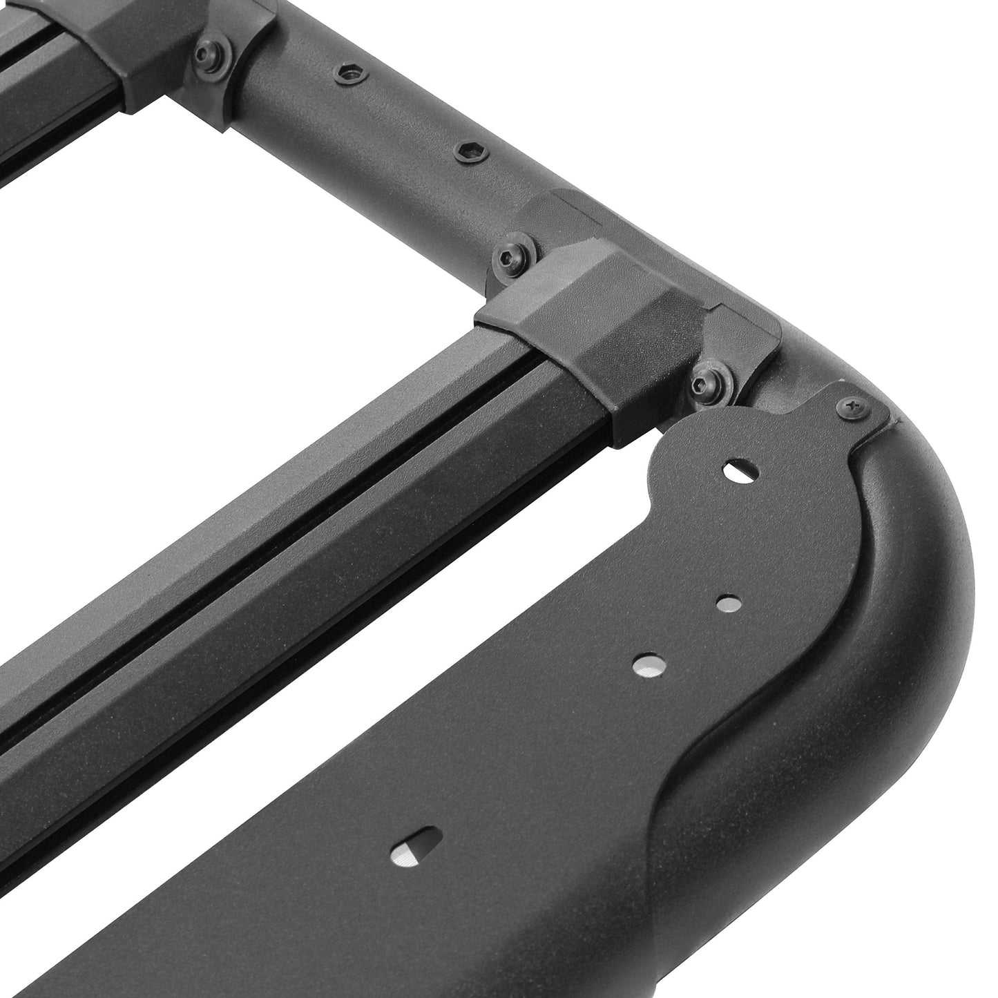 Go Rhino SRM 500 Flat Platform Roof Rack & Clamps | Aluminum, Textured Black, L: 55" x W: 52" | 5935055T | Mounts to Most Cross Bars