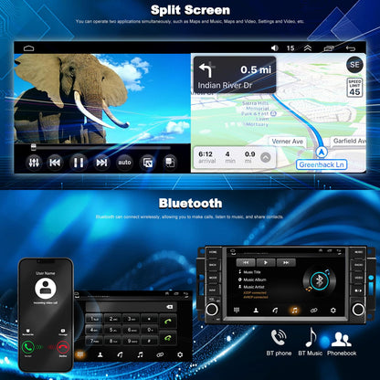 Car Radio for Jeep Wrangler JK 2007-2017, Dodge Ram 1500/2500/3500 2009-2012, Dodge Avenger 2008-2014, Jeep Compass Patriot 2009-2016, Touch Screen Stereo, Wireless CarPlay Bluetooth WiFi GPS FM SWC