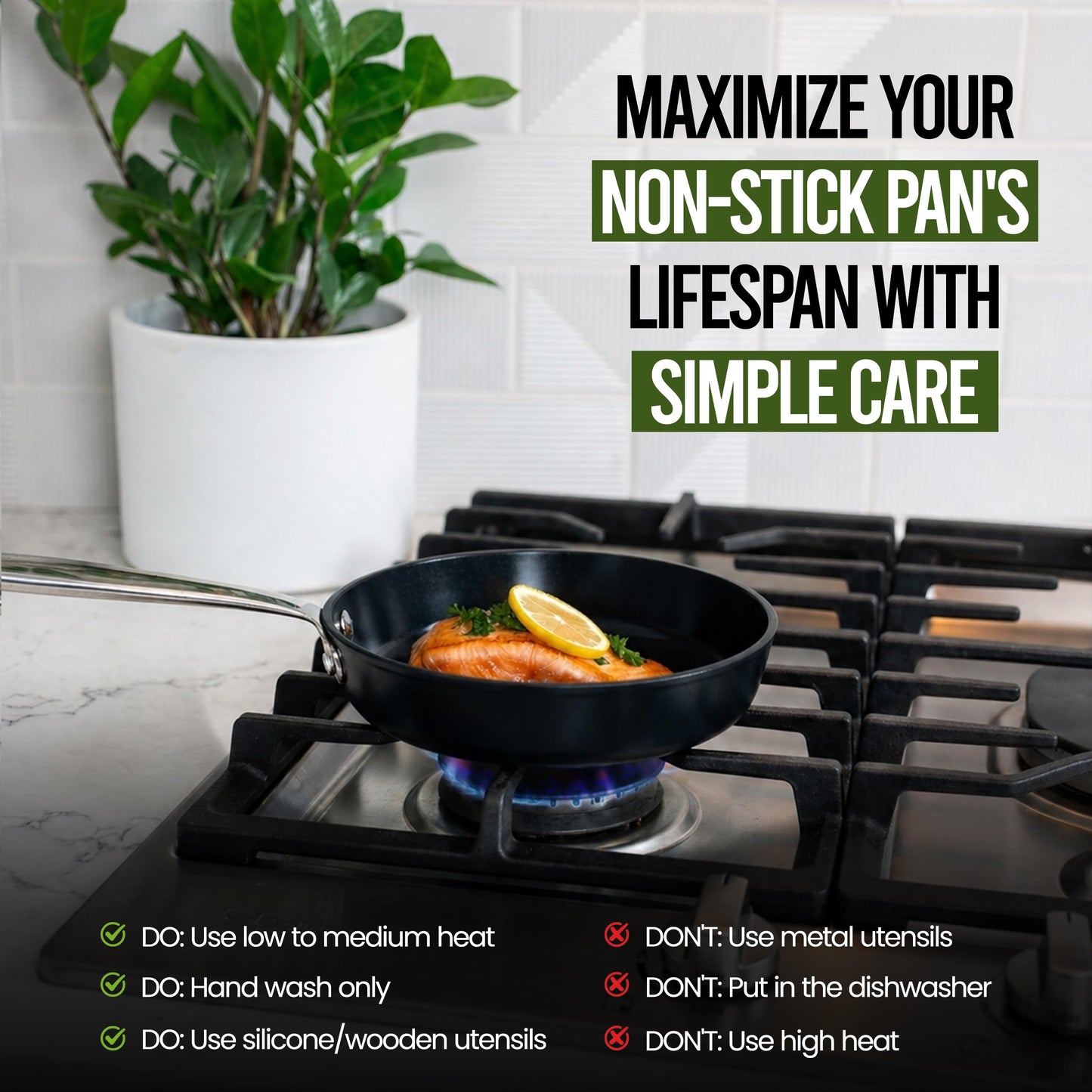 Alva Maestro 8 Inch Ceramic Nonstick Frying Pan, Non Stick Pan, PFAS Free Egg Pan, Small Frying Pan, Stainless Steel Handle, Induction Safe Nonstick Pan, PTFE & PFOA Free Cooking Pan