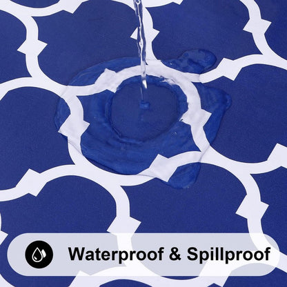Smiry Rectangle Table Cloth Cover, Waterproof Vinyl Tablecloth with Flannel Backing for Rectangle Tables, Wipeable Spillproof Plastic Tablecloths for Dining, Camping and Indoor (60"x84", Navy)