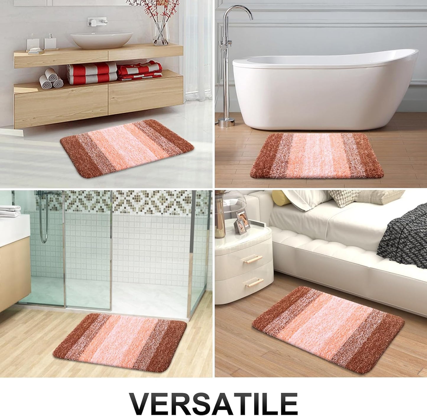 OLANLY Bathroom Runner Rug - Extra Soft Microfiber Mat 70x24 | Quick Dry & Washable, Orange