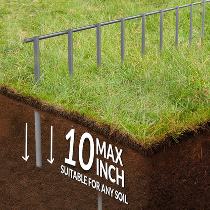 Dig Defence Original Animal Barrier Fence - Large Decorative Garden Fence, Outdoor No Dig Fence for Dogs and Rabbits, Yard and Patio - 32”(L) x 10”(H), 24 Pack
