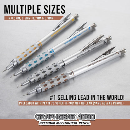 Pentel Graph Gear 1000 Mechanical Drafting Pencil 0.7mm Blue (PG1017)