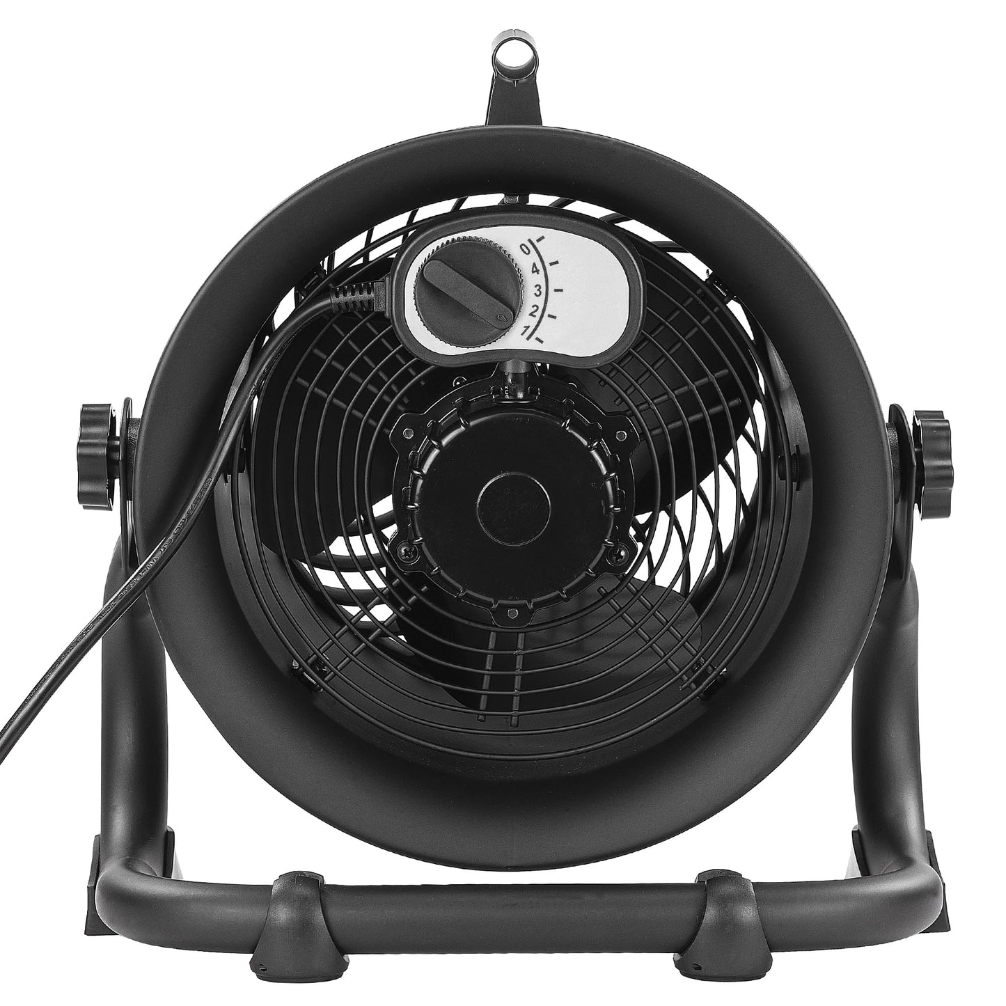CAT fans - 9”-Blade High-Velocity Drum Fan (Black, 2-in-1): 940 CFM, 4-Speed, 360° Pivoting Head, Dual Ball Bearing Motor with Die-Cast Cover (HVD-9AC-BLK)