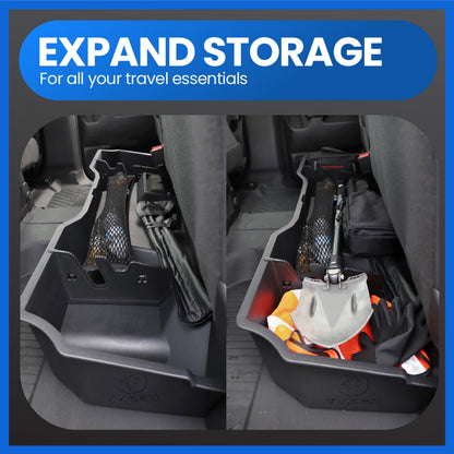 Tyger Auto Underseat Storage Box Compatible with 2014-2018 Chevy Silverado GMC Sierra 1500; 2015-2019 2500 3500HD Double Cab, Black Rear Under Seat Storage Organizer Cargo Box | TG-CB5C2248