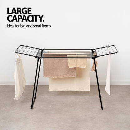 Brabantia HangOn Clothes Drying Rack | 72ft (22m) | White | Large Indoor Clothes Airer, Foldable Laundry Stand for Large & Small Items, Wide Lines for Towels & Bedding | Fits 2 Full Loads