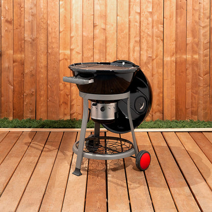 Coleman Cookout Kettle Charcoal Grill with 380-Sq. In. Total Cooking Surface, Removable Ash Collection System, Wheels, and Wire Shelf, Portable Charcoal Grill with Ventilation in Black