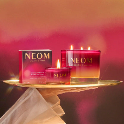 NEOM Christmas Wish Candle, 3 Wick | Mandarin, Cinnamon & Tonka Bean I Made with 100% Naturally derived Wax I Designed to Help You Relax and Unwind I Expertly Blended I Hand Finished