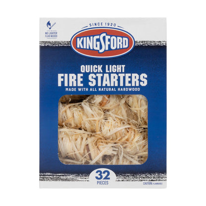Kingsford Quick Light Fire Starter Rolls All Natural Hardwood Paraffin Water Resistant Easy Lighting Charcoal Pellet Grills Smokers Campfires Outdoor Fireplaces 32 Count 24 Pack
