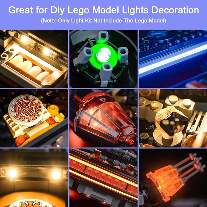 Upgraded Led Light Kit Compatible with Lego Star Wars The Dark Falcon Building Set Lights Decoration Compatible with Lego 75389 Best Gifts for Adults (Model Not Included)