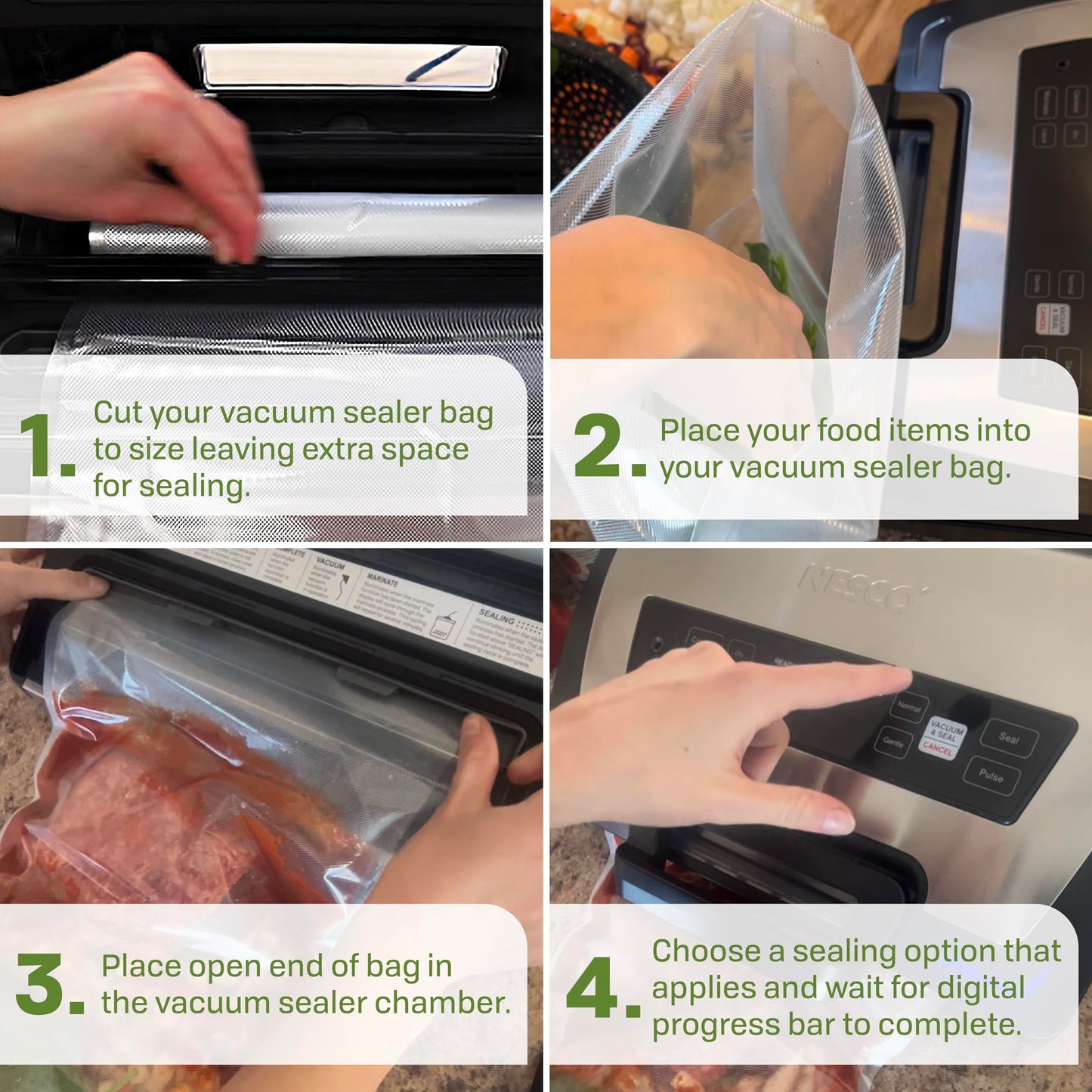NESCO VS‑22LB Premium Vacuum Sealer for Home Food Storage, Electric Sealing System with LiquidLock™ Technology