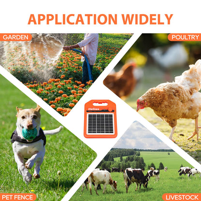 ANDMON MINI400 30 Miles Solar Electric Fence Charger, 0.4 Joule Solar Electric Fence for Livestock, Horses, Cattle Sheep, Solar Fence Charger with Day or Night Mode, Easy Installation