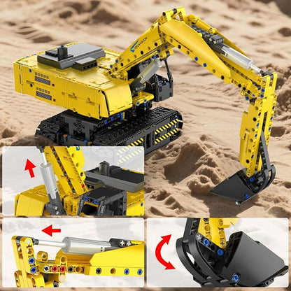 Mould King RC Excavator Building Sets 15061 Construction Engineering Model Kits with APP Remote Control Building Kits MOC Construction Vehicles Sets for Adult(1113PCS)