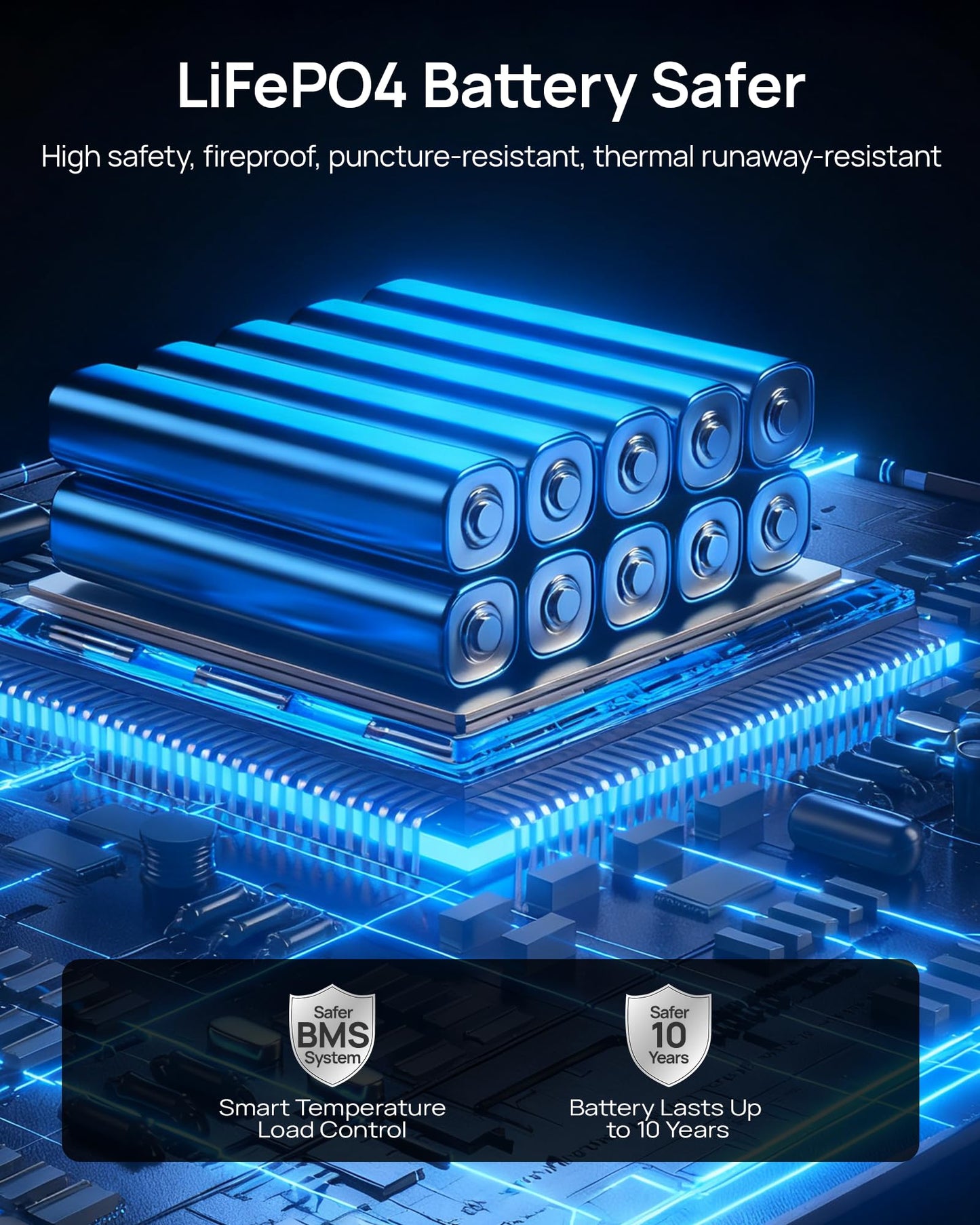 DARAN Portable Power Station, 288Wh LiFePO4 Battery, 350W (600W Peak) Power Bank with AC Outlet, Mini Solar Generator 7-Port Design, 2.1Hrs Fast Charing for Emergency, Hurricane (Solar Optional)