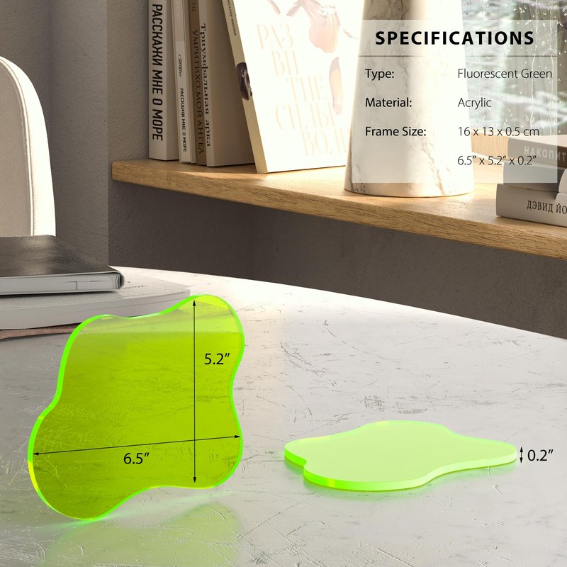 Leadiy Acrylic Coaster for Desk, Clear Bar Drink Coaster, Clear Cloud Shape Coffee Cup Coaster, Perfect for Tabletop Protection and Accessories Display.