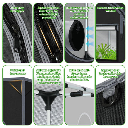 Grow Tent, 120"x60"x78" Hydroponic Mylar Grow Tent Reflective Garden Growing Dark Room with Observation Window, Removable Floor Tray for Indoor Plant Growing 10x5