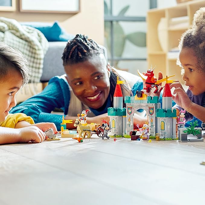 LEGO Disney Mickey and Friends Castle Defenders 10780 Buildable Toy with Minnie Daisy and Donald Duck Plus Dragon &amp Horse Toys for Kids 4 Plus Years Old