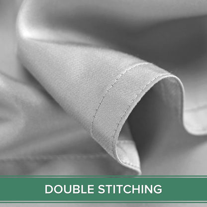 Pure Bamboo Twin Sheets - Luxuriously Soft 100% Organic Viscose Bed Sheet Set | Silver Pearl, Double Stitching