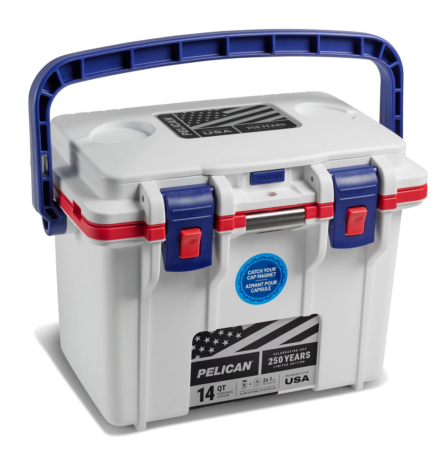 Pelican 14 Quart Personal Lunch Box Cooler - Can Cooler (Americana)