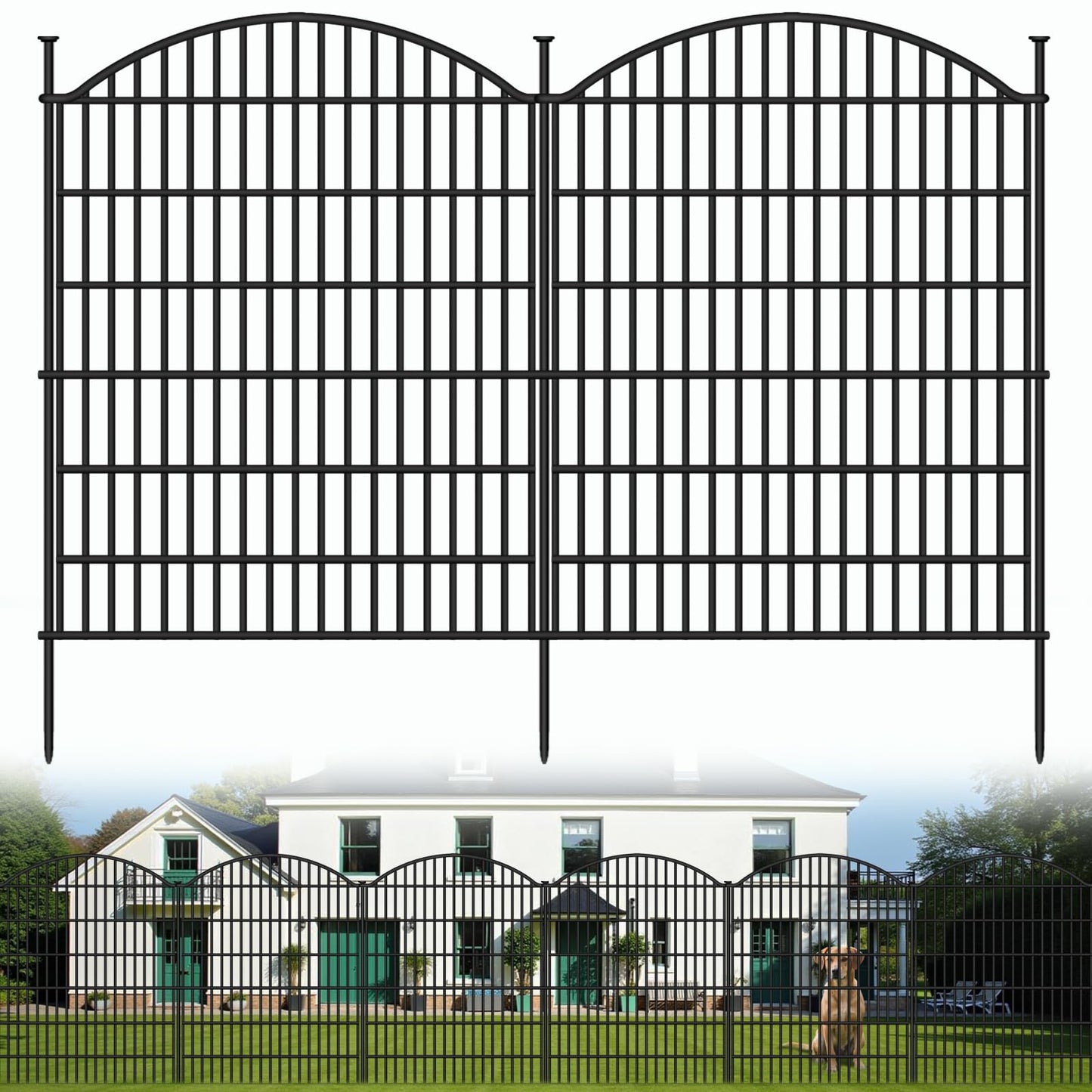 ULIOK 15 Panels Decorative Garden Fence, 32 in(H) X 37.9ft(L) No Dig Fence Panels Animal Barrier for Patio, Animal Ground Stakes Fencing for Garden, Rabbit Dog Temporary Fence for Outdoor Yard