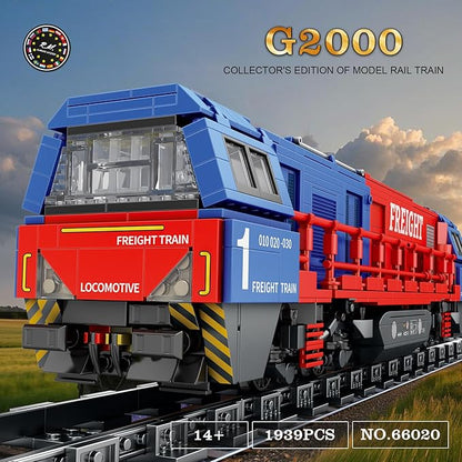 Reobrix Train Building Sets with BaseG2000 Freight TrainLocomotive City Truck Model Kit 66021Model for Adult Car LoversGift Ideas for Girls Boys Home Décor1980 PCS