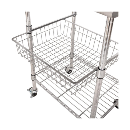 Seville Classics Commercial Work Table Island Utility Cart Prep Station, for Restaurant, Kitchen, Warehouse, Garage, Hotel, Home, Stainless-Steel Top NSF, 24" W x 20" D