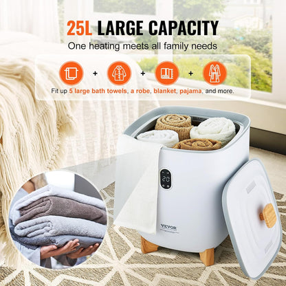VEVOR Towel Warmers for Bathroom, Towel Warmer Bucket Auto Shut Off for Spa Fits up to 3 Oversized Towels, Blankets, Clothes, Bathrobes, PJ's and More