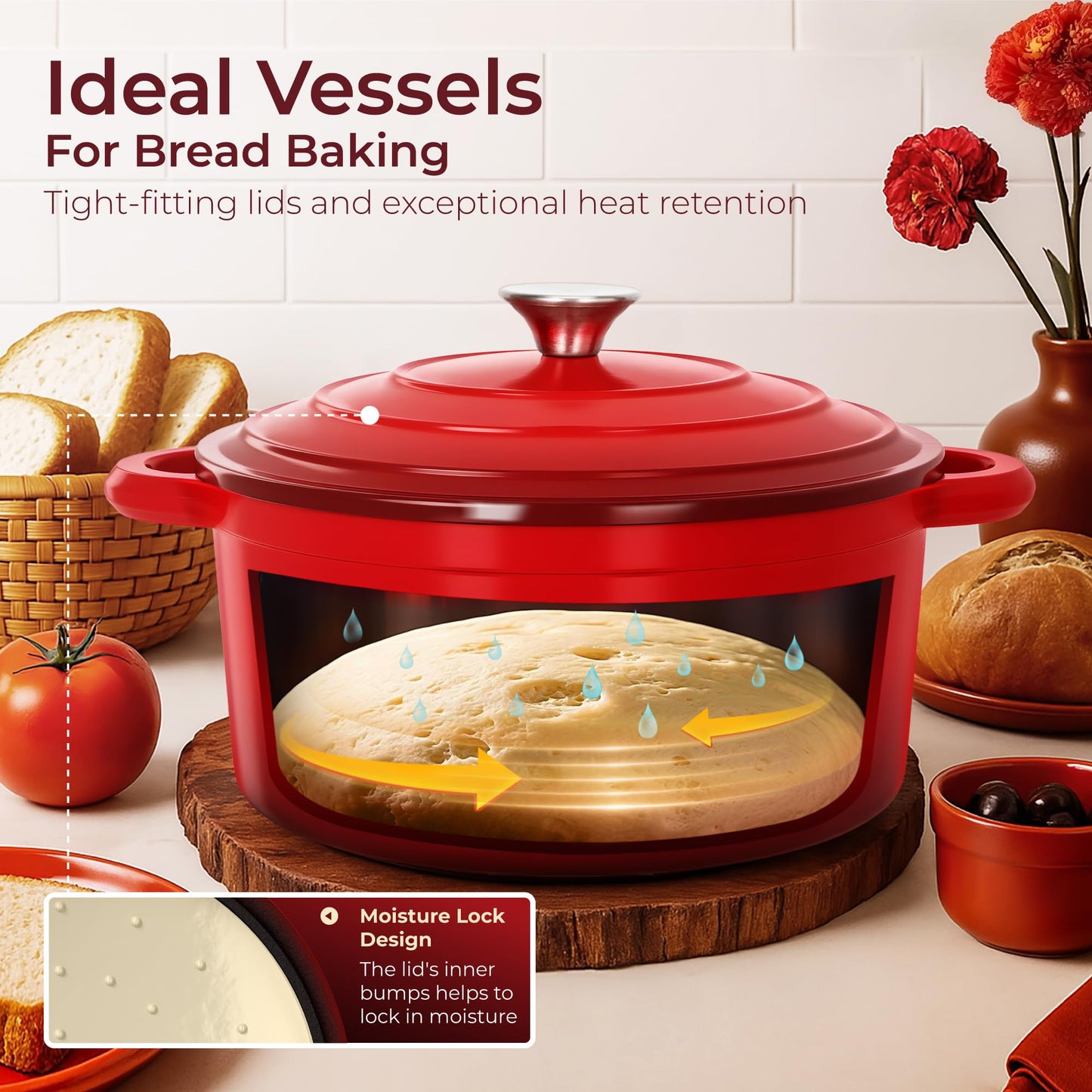 Enamel Cast Iron Cookware Set 7 Pieces & 10 Pieces RV/Camping Cookware Sets
