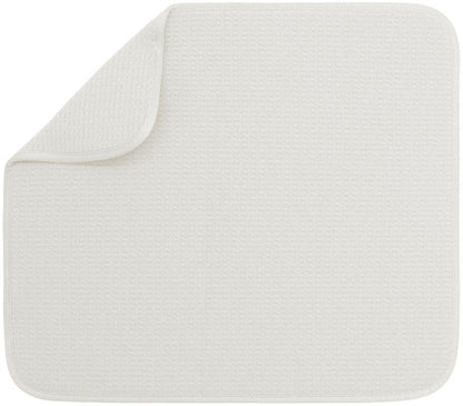 S&T INC. Dish Drying Mat, 16” x 18”, Absorbent Microfiber Kitchen Counter Mat, Dish Drying Pad for Dishes, Utensils, Pots and Pans, Large, Cream
