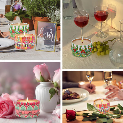 Scented Candles Gift Set,3 Pack Candles for Home Scented, Long Lasting Soy Wax Aromatherapy Candle Set, Gifts for Women with Gift Box(Rose.Vanilla.Orange)