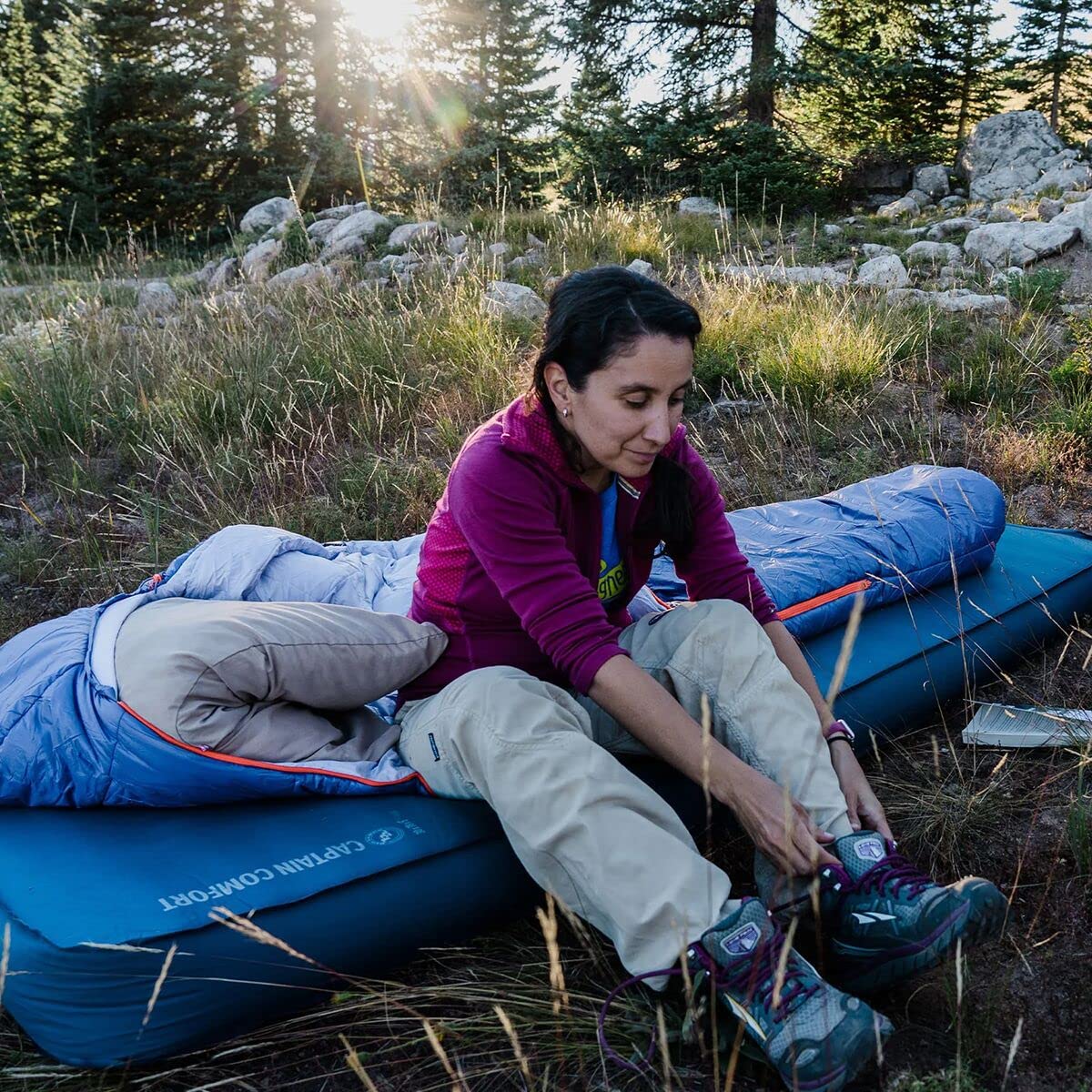 Big Agnes Captain Comfort Deluxe Camp - Supremely Comfortable, All-Weather, Self-Inflating Sleeping Pad, Double Wide, Gibraltar Sea