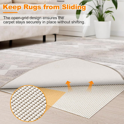 Songrey Non-Slip Rug Pad - Extra Thick 5x7 FT Carpet Pad for Hard Surfaces | Prevents Sliding & Provides Comfort