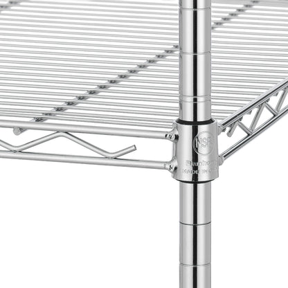 Finnhomy Heavy Duty 7 Tier Wire Shelving, 24x24x72 inches 7 Shelves Storage Rack with Thicken Steel Tube, Pantry Shelves for Storage, Adjustable Metal Shelf Unit, NSF Certified, Chrome
