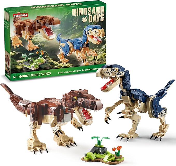 Dinosaur Toy Building Sets Build Mighty T.rex &amp Velociraptor Dinos World Building Kit for Boys and Girls Ages 6+ Year Old Gift Ideas for Birthdays (910 PCS)