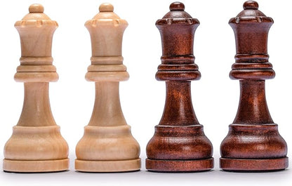 Husaria Staunton Tournament No. 6 Chessmen with 2 Extra Queens and Wooden Box 3.9-inch Kings