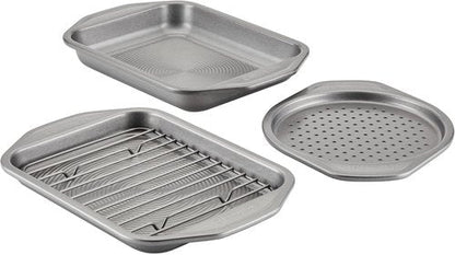 Circulon Total Bakeware Nonstick Pizza Pan Set - 4-Piece Toaster Oven Baking Essentials