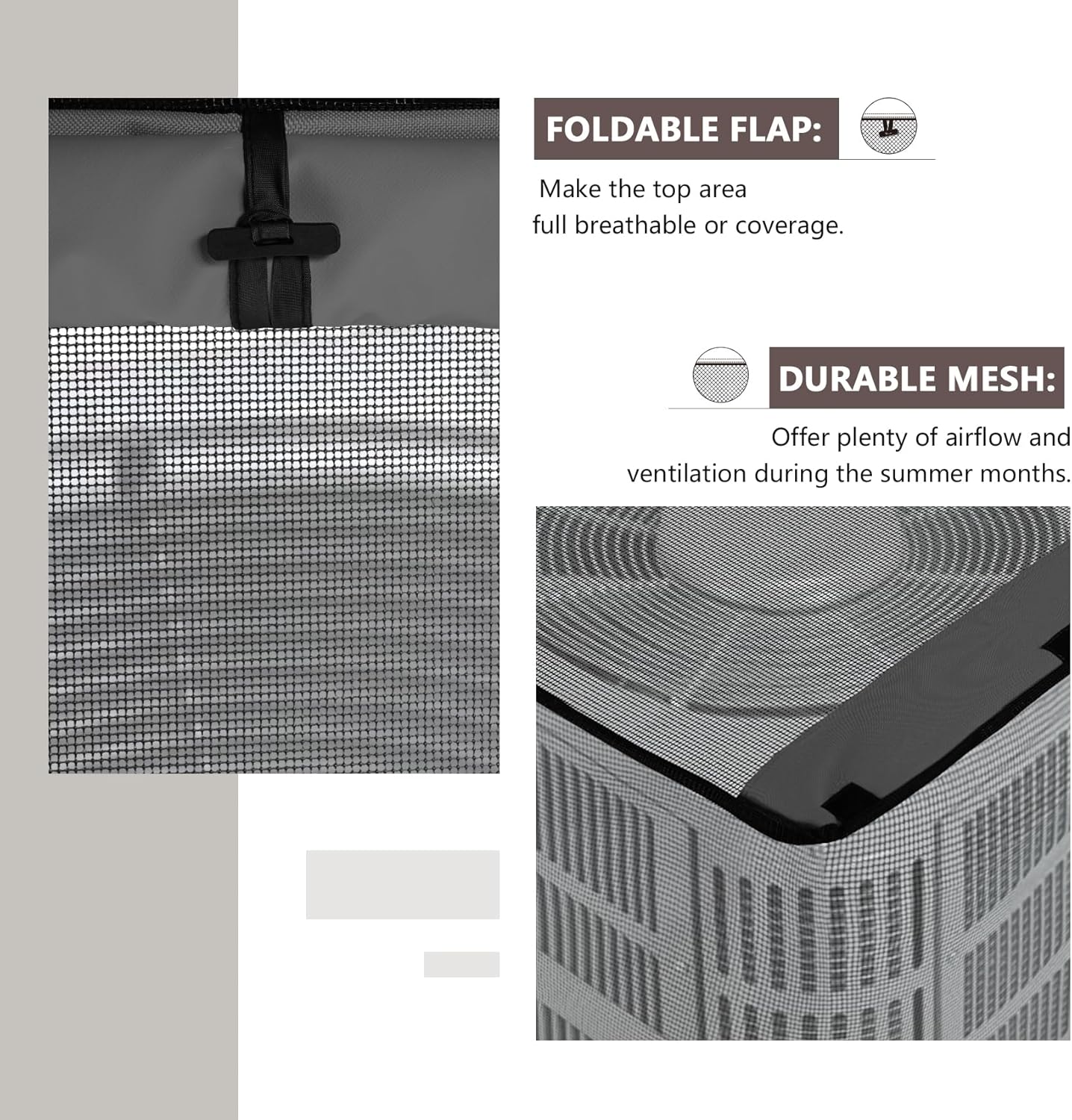 ULTCOVER Air Conditioner Defender Cover - 2 in 1 Full Mesh & Waterproof Fabric | 30W x 30D x 32H Inch, Black