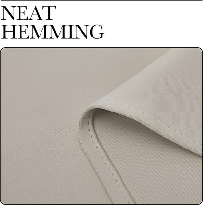 NICETOWN Natural Room Darkening Curtains - 86" Long | Total Privacy Drapes for Boho Farmhouse Decor (Set of 2, 55" Wide)