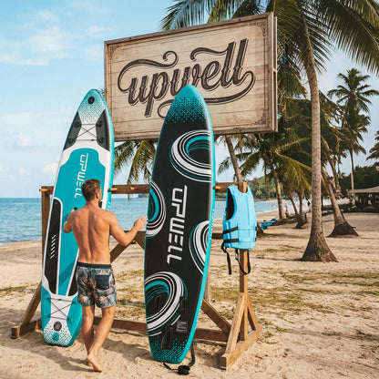 UPWELL 11'×34" Inflatable Stand Up Paddle Board with Kayak Seat, Premium SUP Paddle Boards for Adults, Blow up Paddle Boards 6” Thick, Cyclone