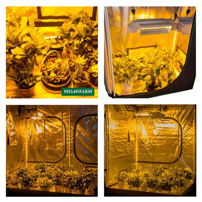 MELONFARM 57"x57"x80'' Grow Tent, High Reflective 600D Diamond Mylar Canvas with Observation Window and Floor Tray for Hydroponic Indoor Plant Growing